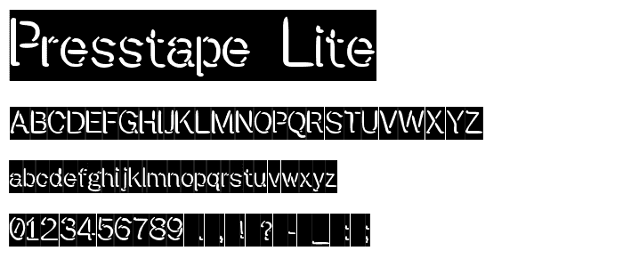 Presstape Lite font